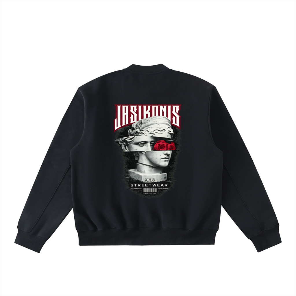 Essential Zip-Up Fleeced Varsity Jacket